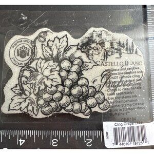 Stampendous Cling Grape Label Castello Blanc Cling Grapevine Rubber Stamp
